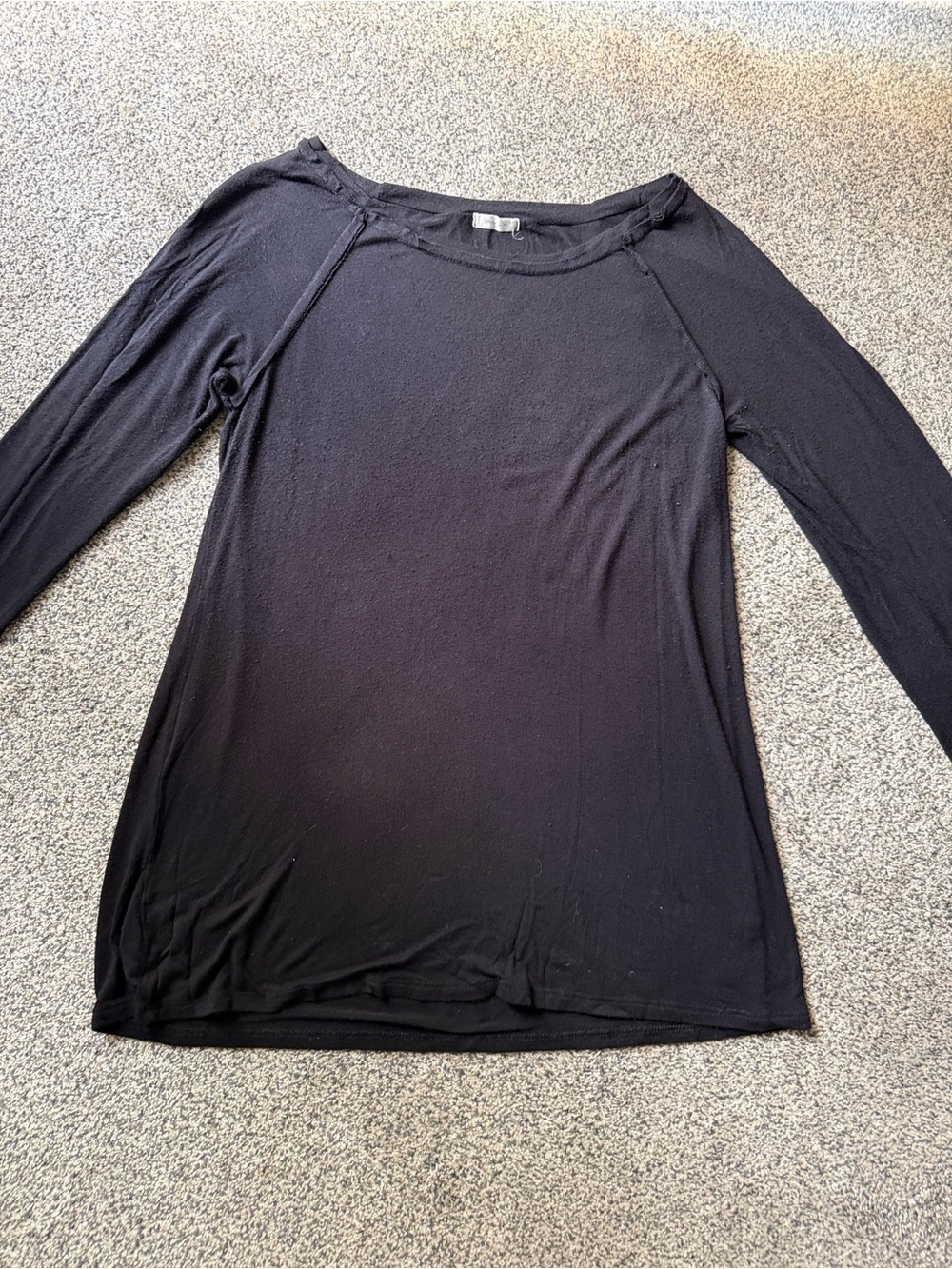 12 Pm By Mon Ami Black Long-Sleeve Boatneck Top
